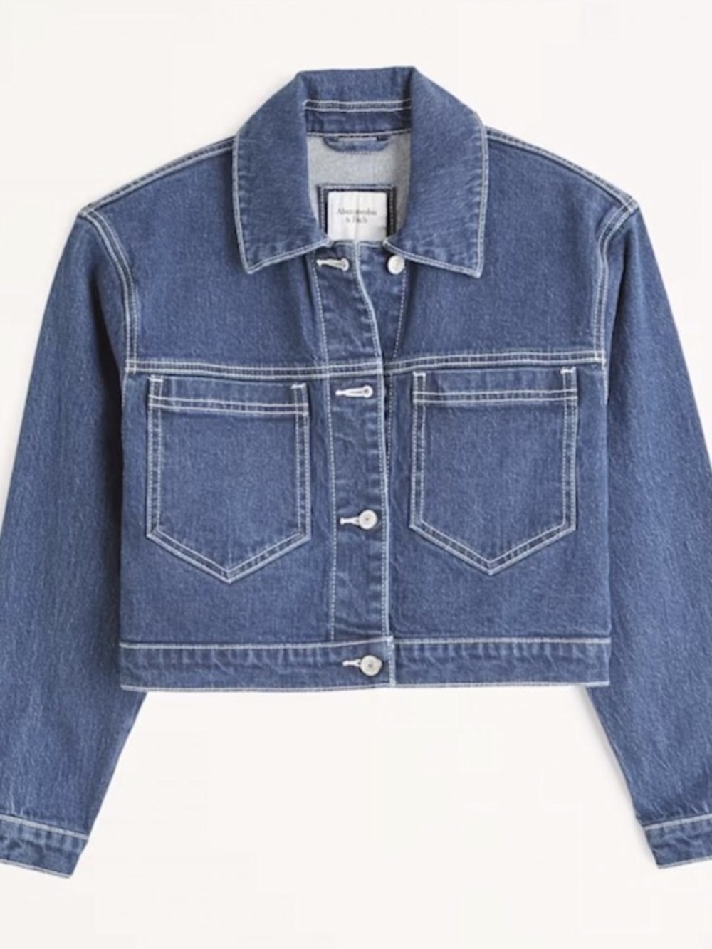 Abercrombie Cropped Blue Denim Jacket